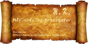 Mészöly Krisztofer névjegykártya